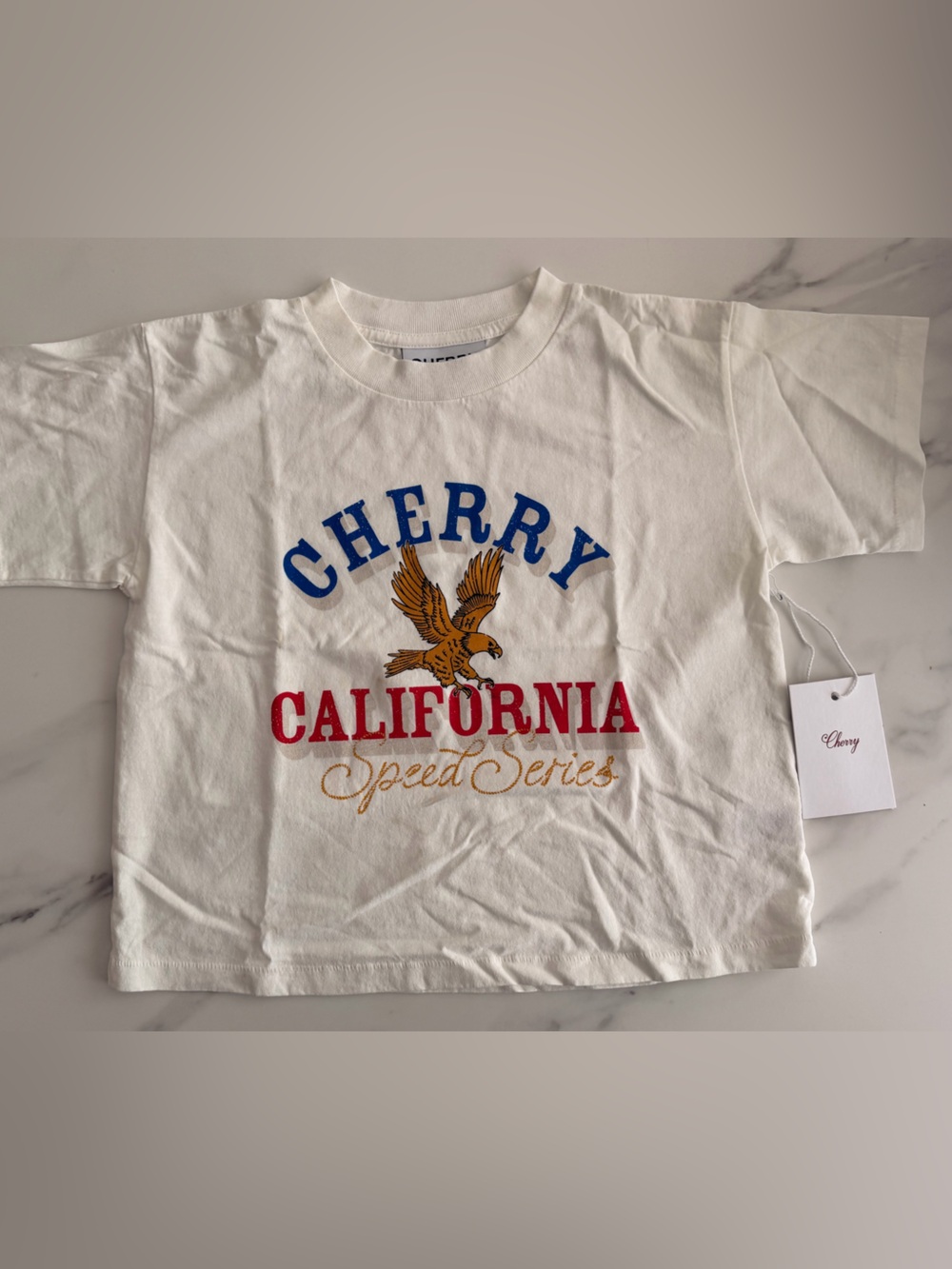 Cherry California White Graphic Tee